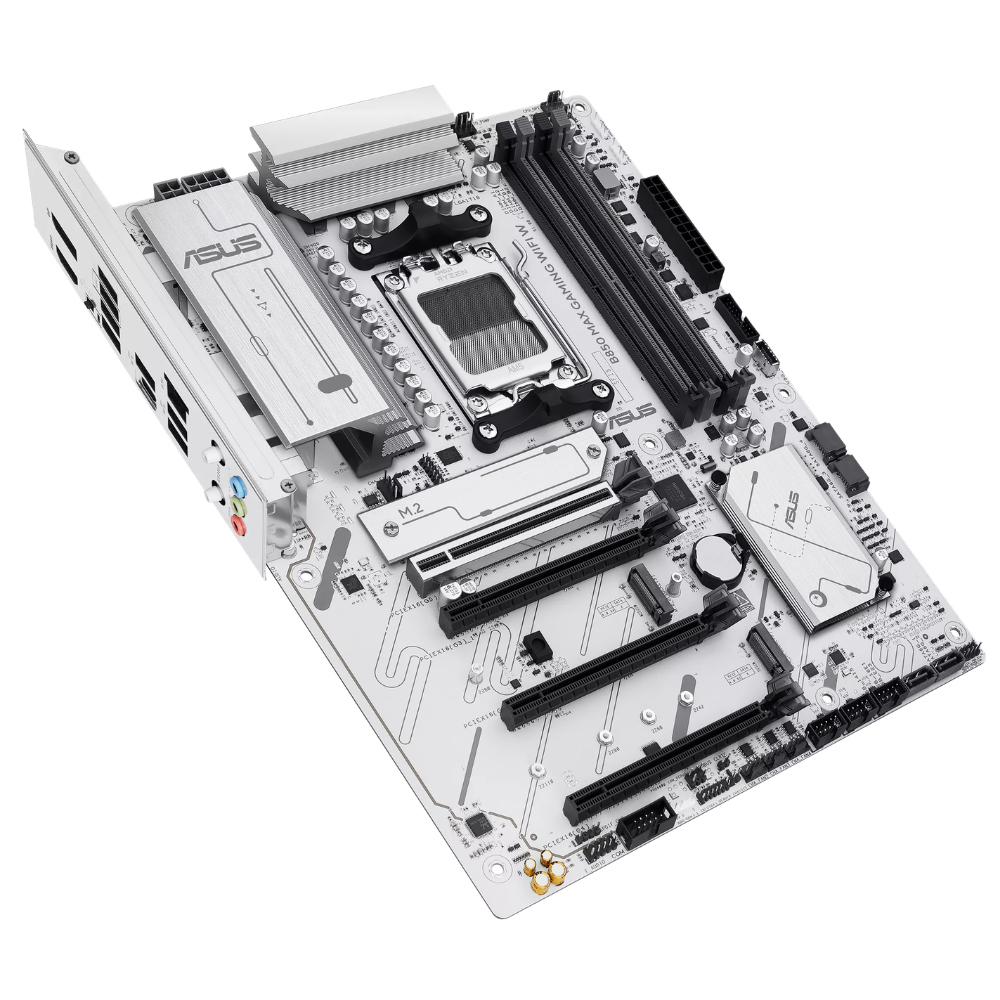MB ASUS B850 Max Gaming WiFi W, DDR5, PCIe 5.0, Wi Fi 6, 10Gb, Blanca.