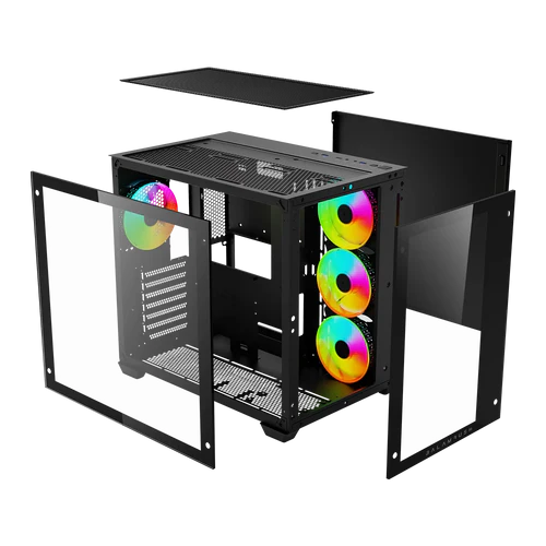 Gabinete Balam Rush Tank Pro GM930 | Micro ATX | Negro