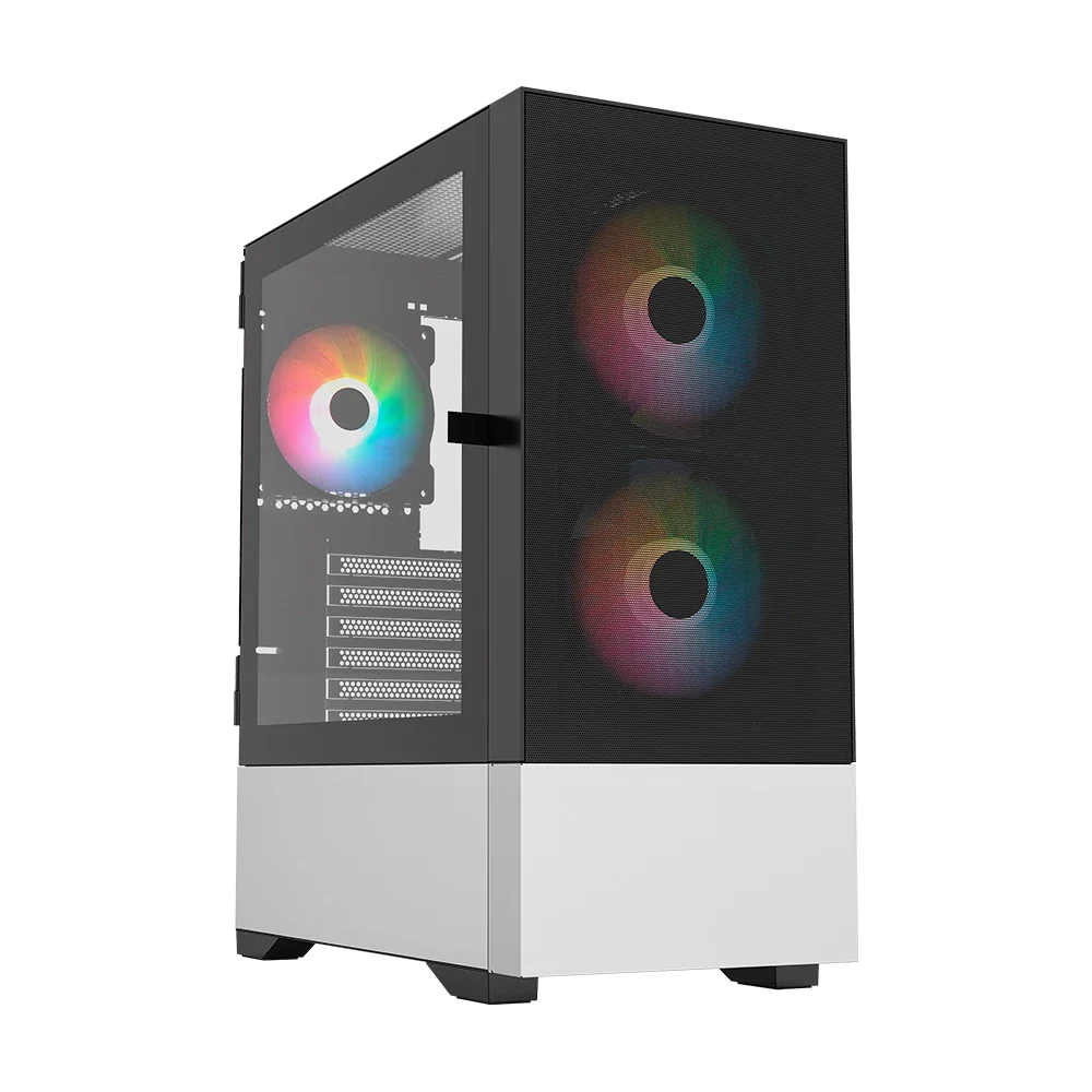 Gabinete Balam Rush Nitrox Aircool 5500 ABW- ATX- Negro/Blanco