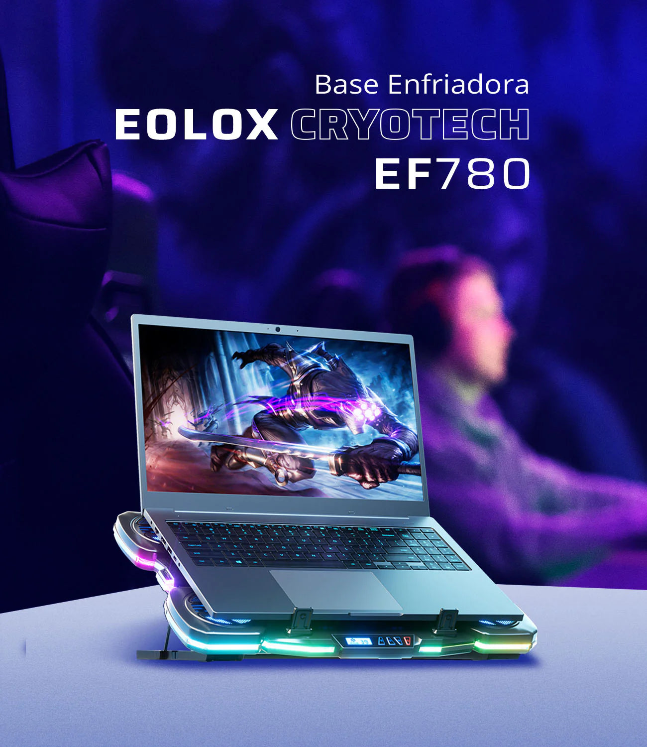 Base Enfriadora Balam Rush  Eolox Cryotech EF780 para Laptop 17"