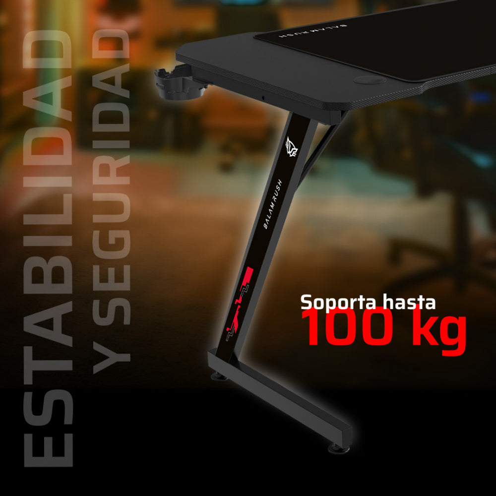 Escritorio Gamer Balam Rush Olympus Spot Mrx4000, 120cm x 60cm, Negro.