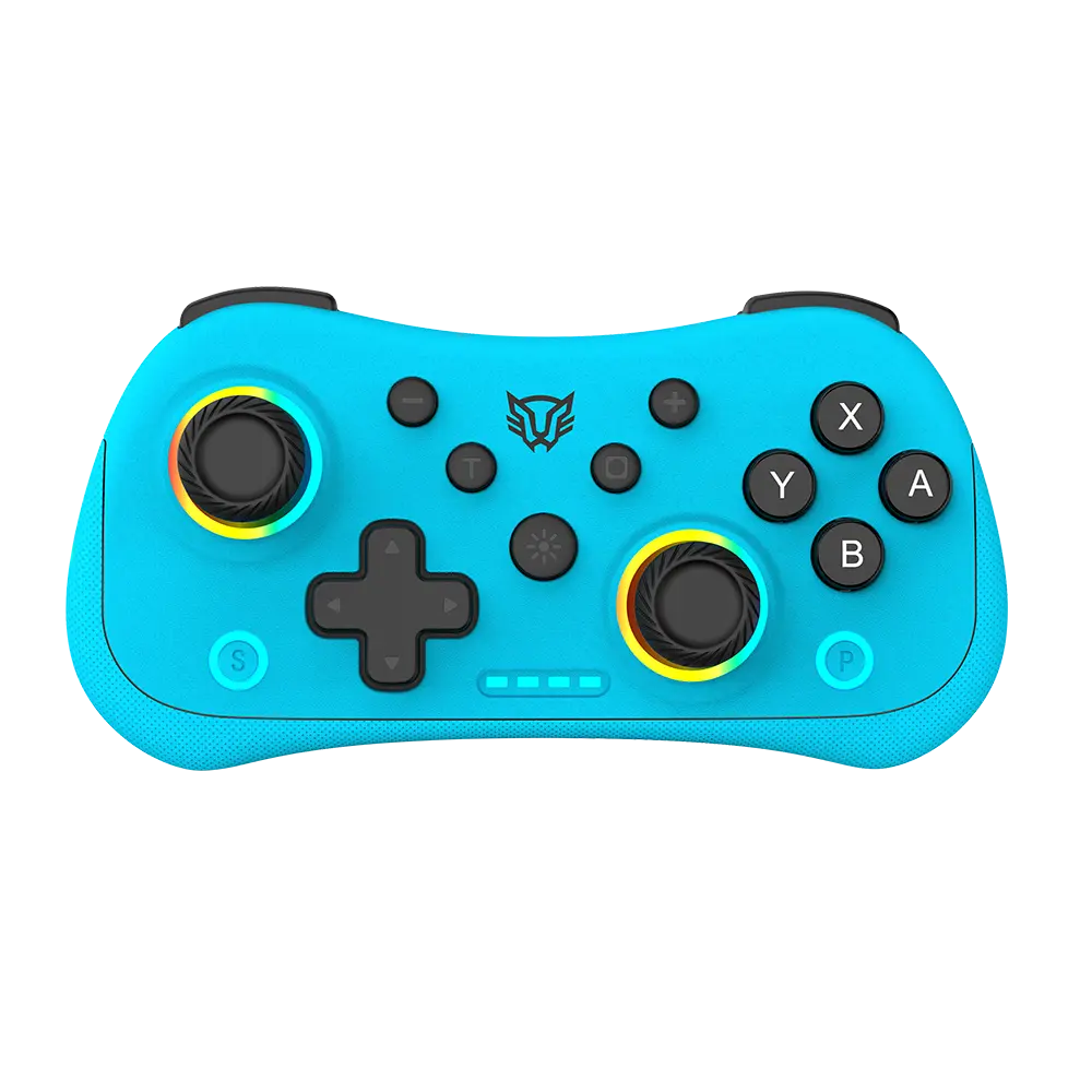 Control Balam Rush Inalambrico Kontrol Pocket G555 Funciones Turbo RGB Recargable Azul