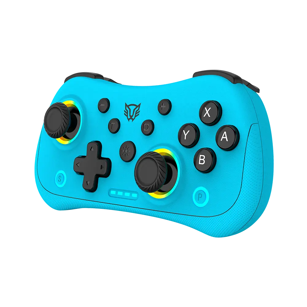 Control Balam Rush Inalambrico Kontrol Pocket G555 Funciones Turbo RGB Recargable Azul