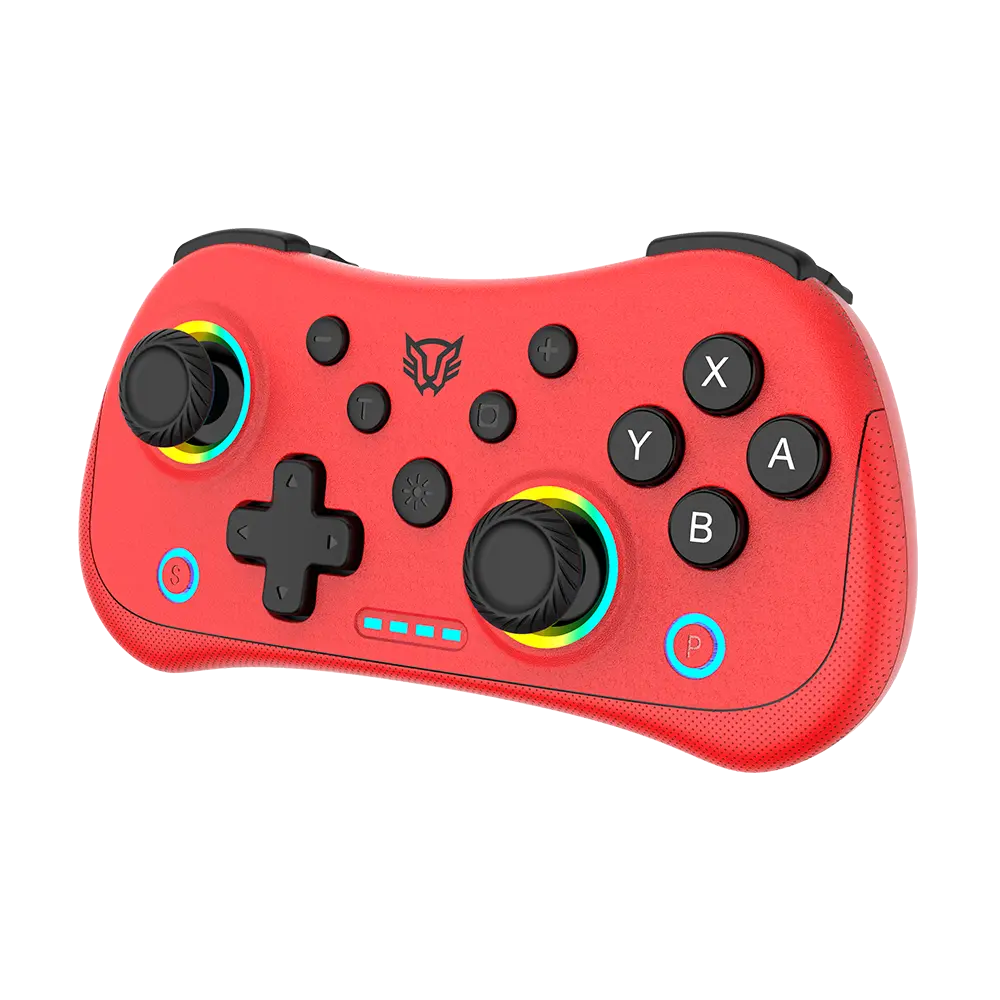 Control Balam Rush Inalambrico Kontrol Pocket G555 Funciones Turbo RGB Recargable Rojo