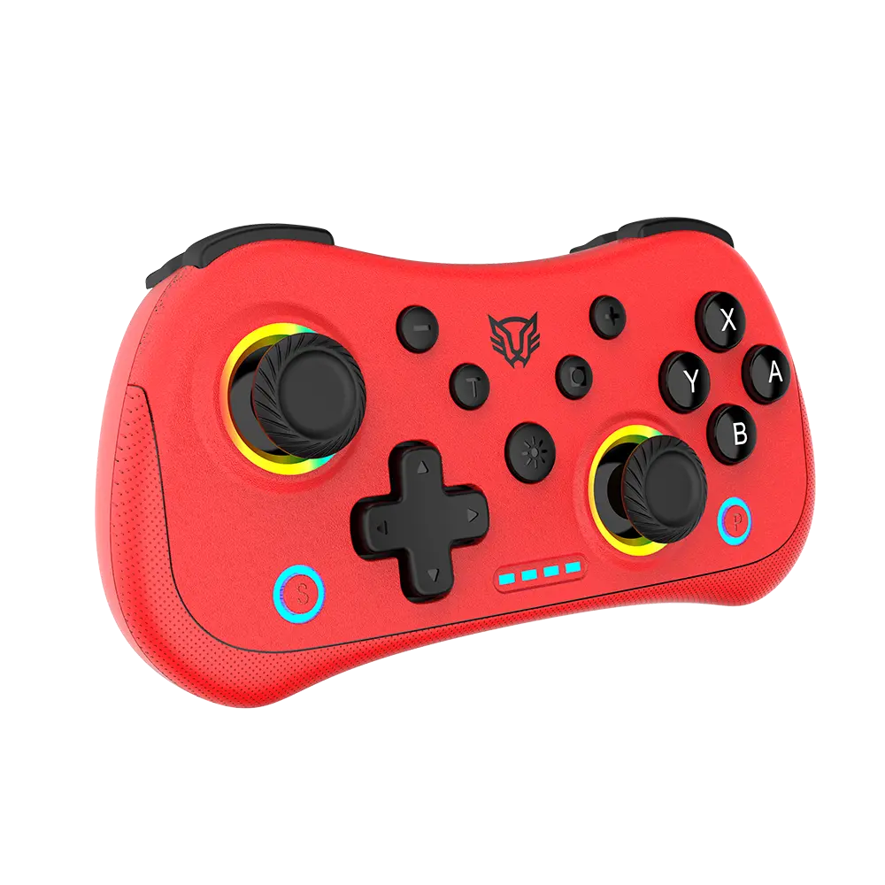 Control Balam Rush Inalambrico Kontrol Pocket G555 Funciones Turbo RGB Recargable Rojo