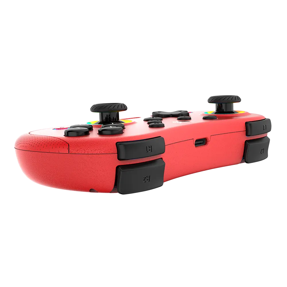 Control Balam Rush Inalambrico Kontrol Pocket G555 Funciones Turbo RGB Recargable Rojo