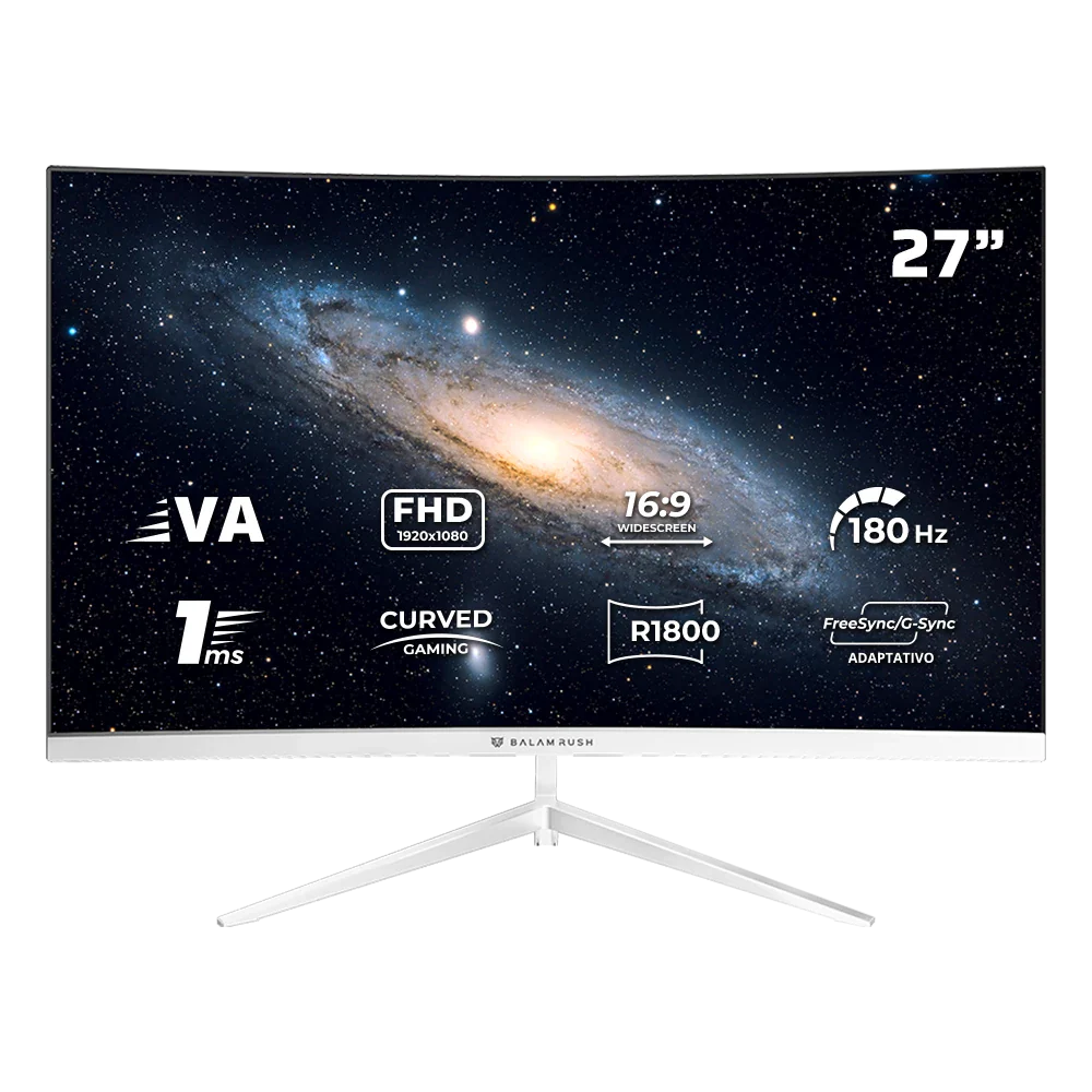 Monitor Balam Rush Gamer Curvo Andromeda MAG27Y 27" FullHD 180Hz 1ms Blanco