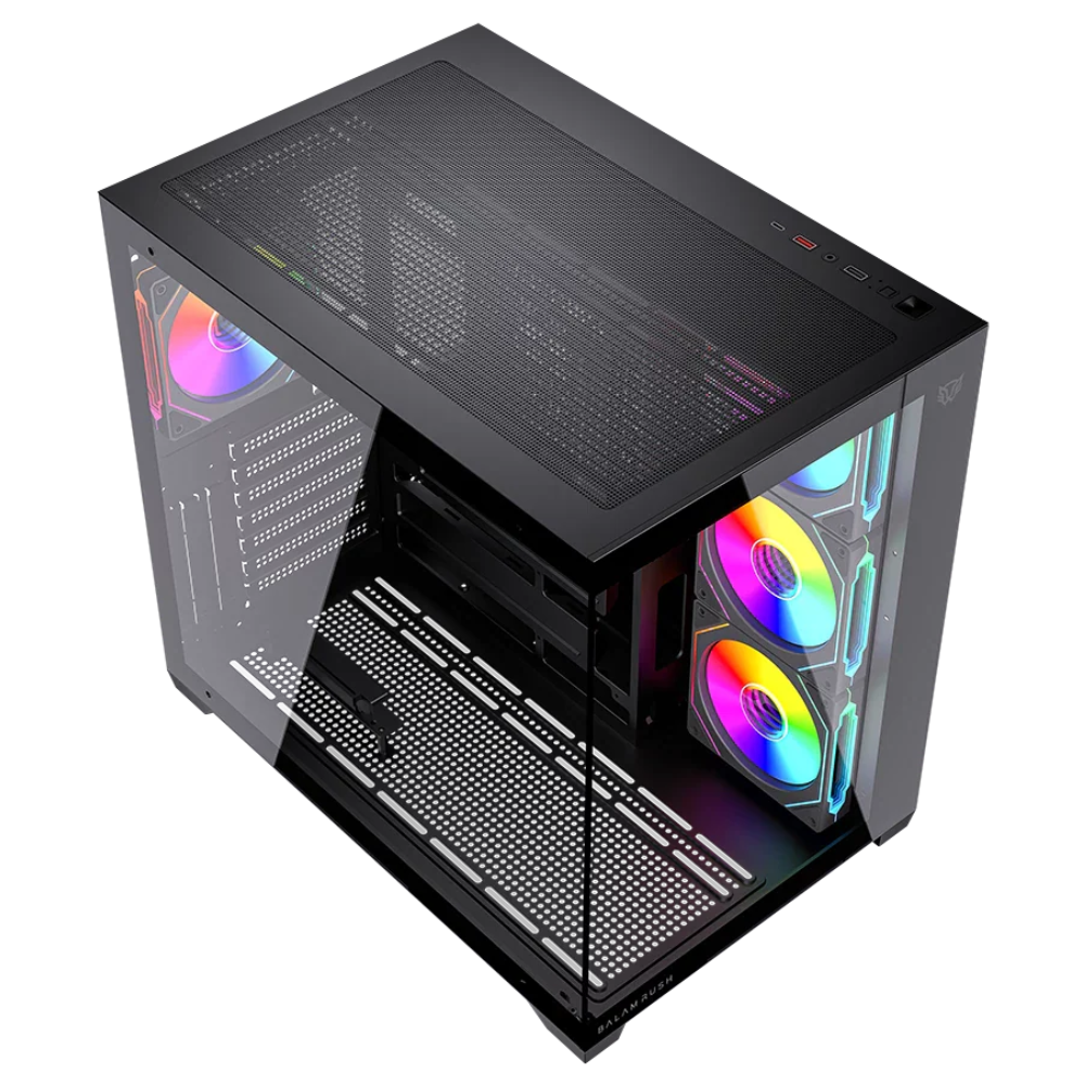 Gabinete Balam Rush Tank Core Ultra GM925, Midi-Tower, incluye 4 Ventiladores, Negro