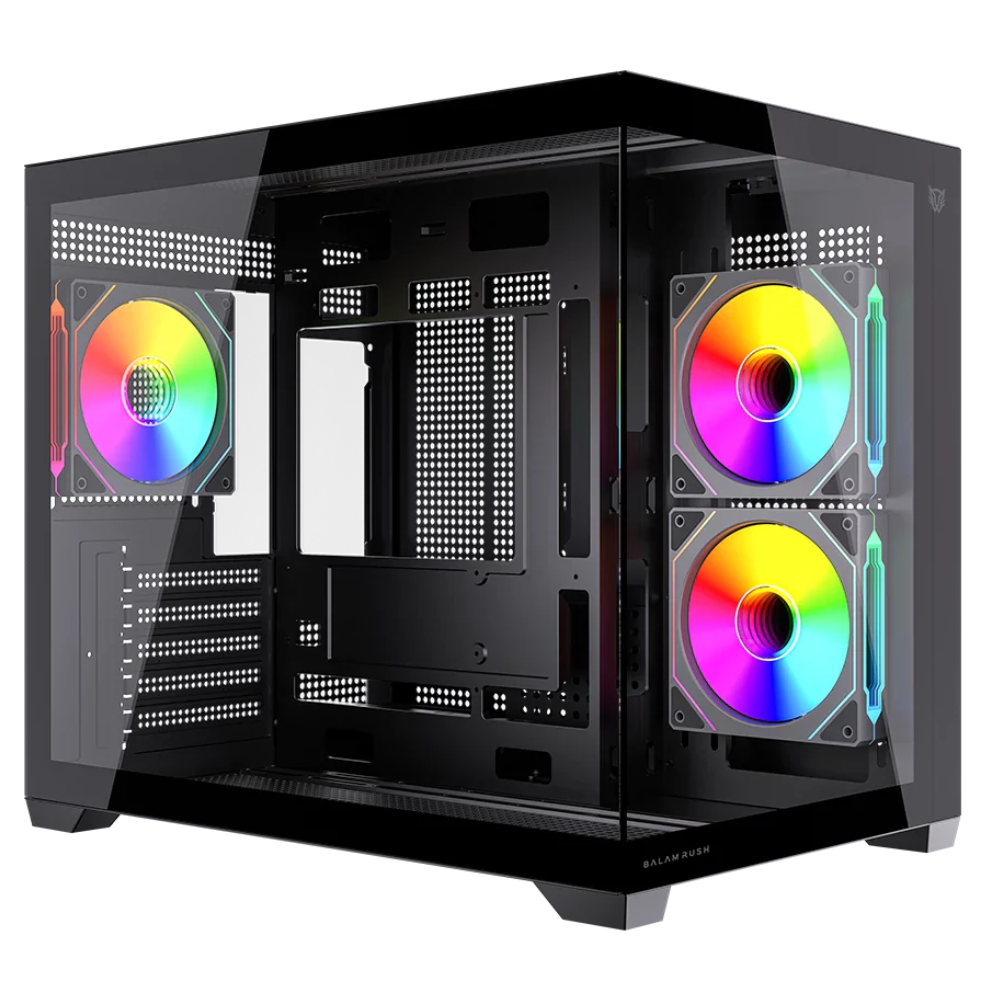 Gabinete Balam Rush Tank Core Ultra GM925, ATX, Incluye 4 ventiladores 120mm, Negro