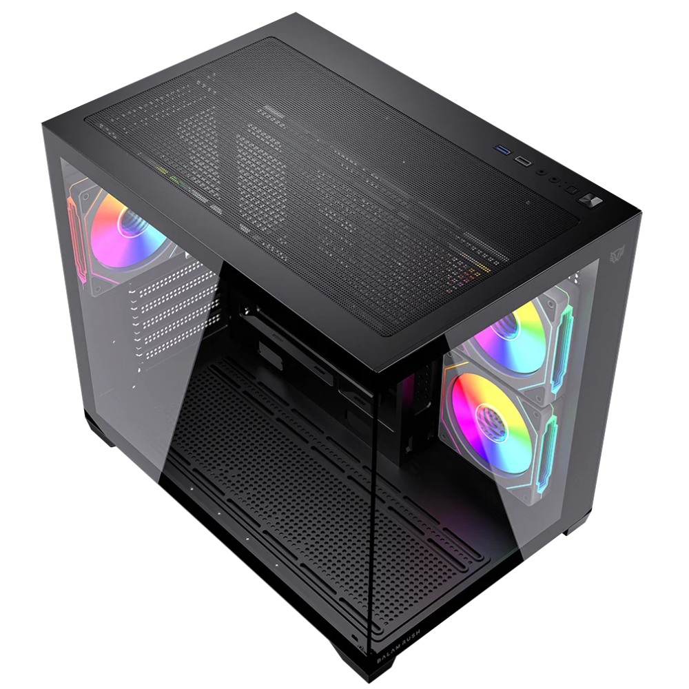 Gabinete Balam Rush Tank Core Ultra GM925, ATX, Incluye 4 ventiladores 120mm, Negro