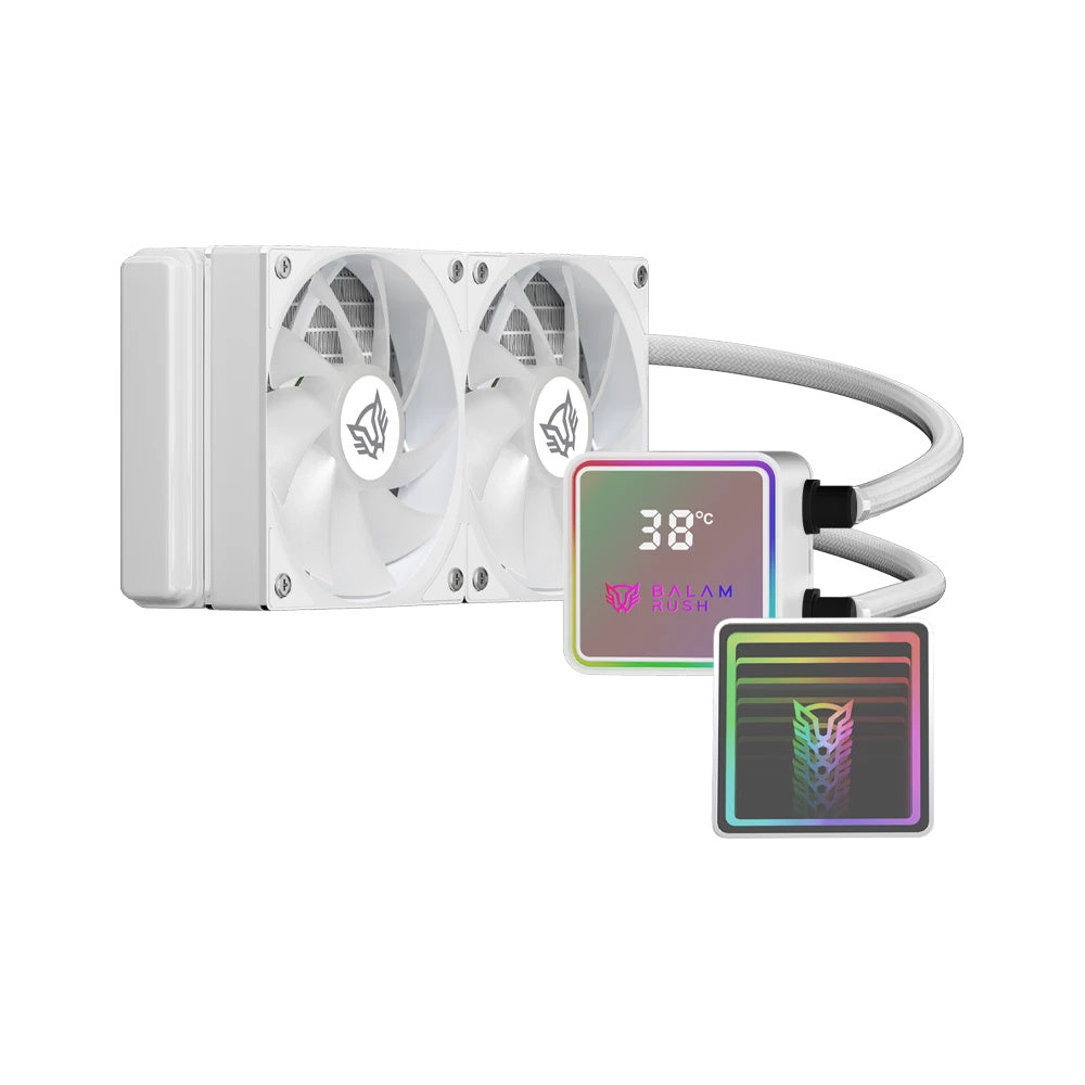 Enfriamiento Líquido Balam Rush Cryo Prism 240 Ice, 2x120mm, Blanco
