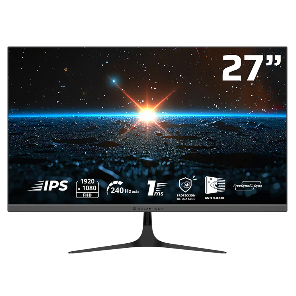 Monitor 27" Balam Rush Cosmos Edge MCE27P, 1K FHD, 240 MHz, 1ms, Negro