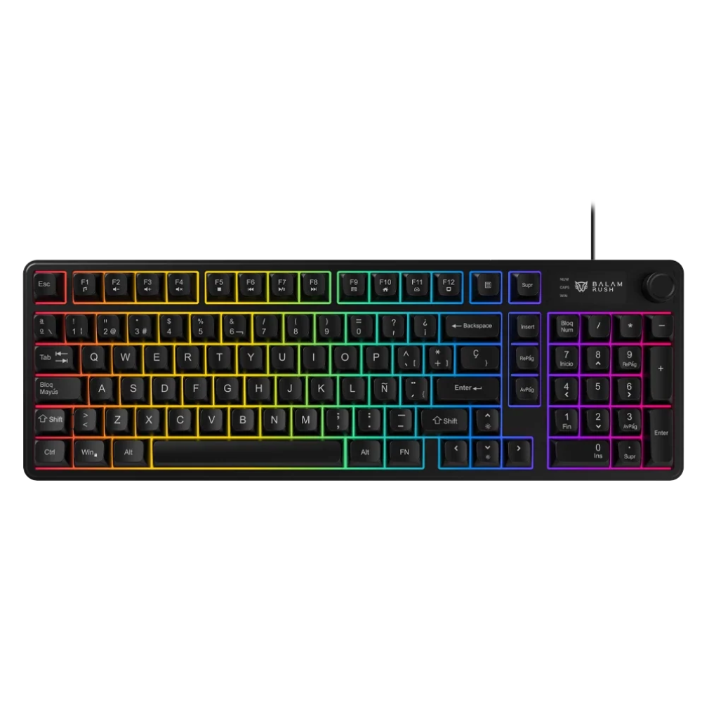 Teclado Alámbrico Balam Rush Balrak Pro KG490, Retroiluminación, Antighosting, Negro