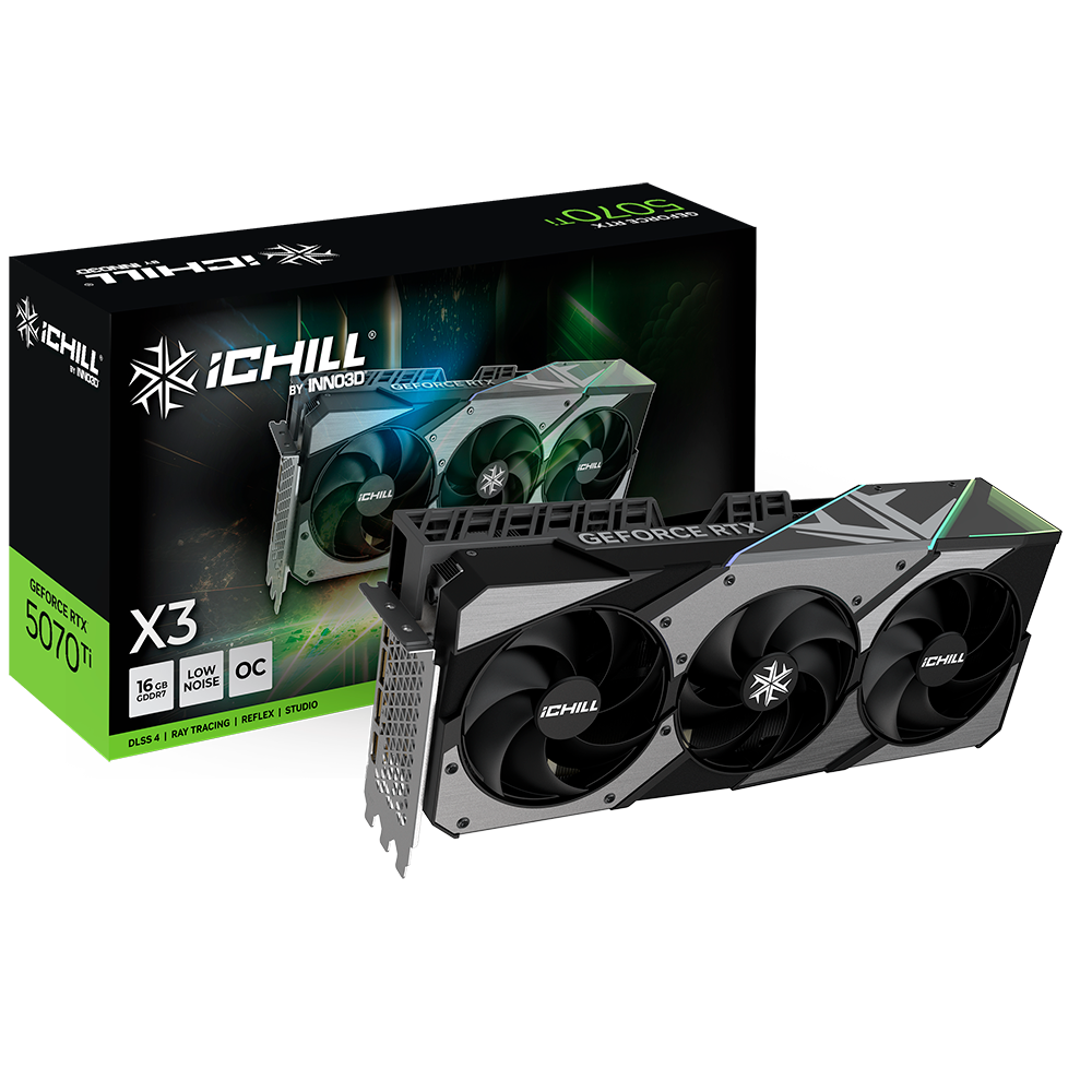 Tarjeta de Video Inno3D Nvidia GeForce RTX 5070 Ti iChill X3 16GB Black