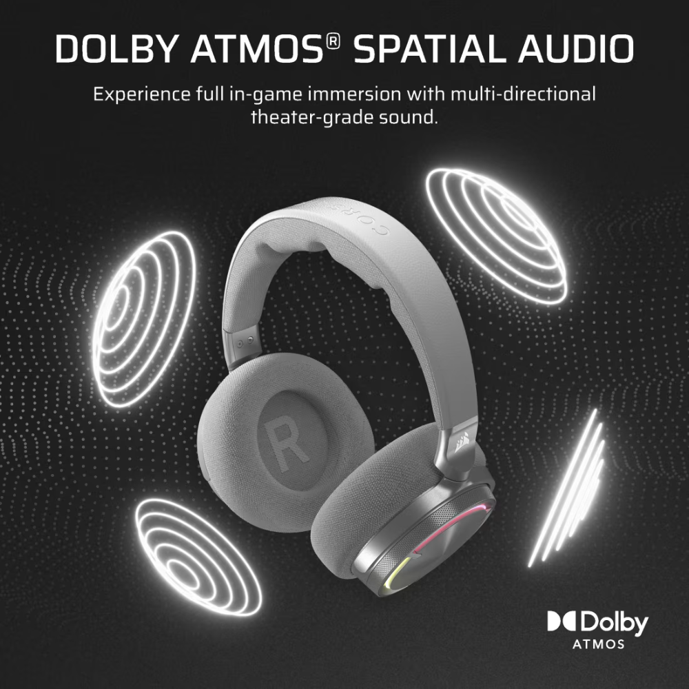 Audífonos Corsair Virtuoso Max Wireless, Plata