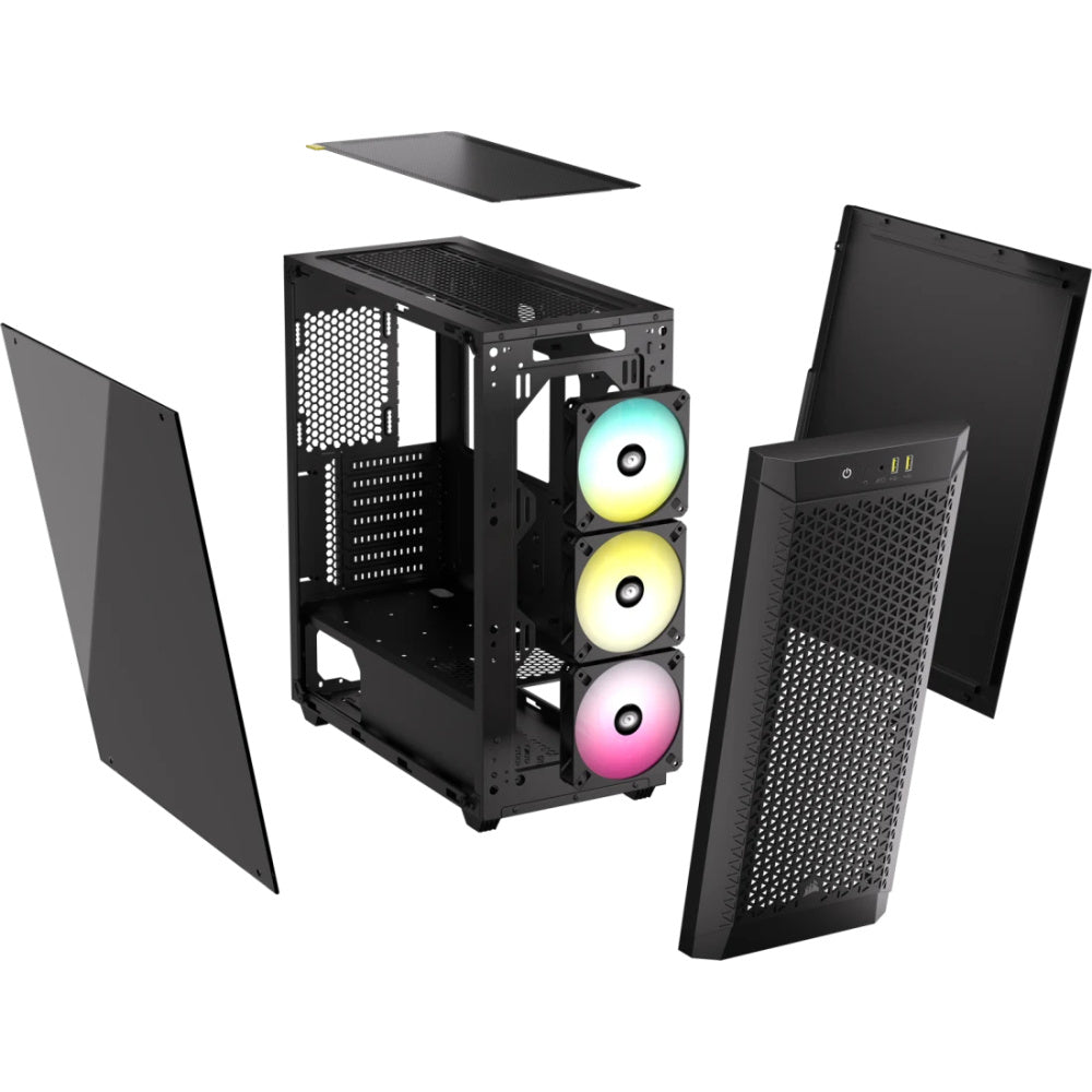 Gabinete Corsair 480T Rgb Airflow, Negro, Cristal Templado, Med-Torre
