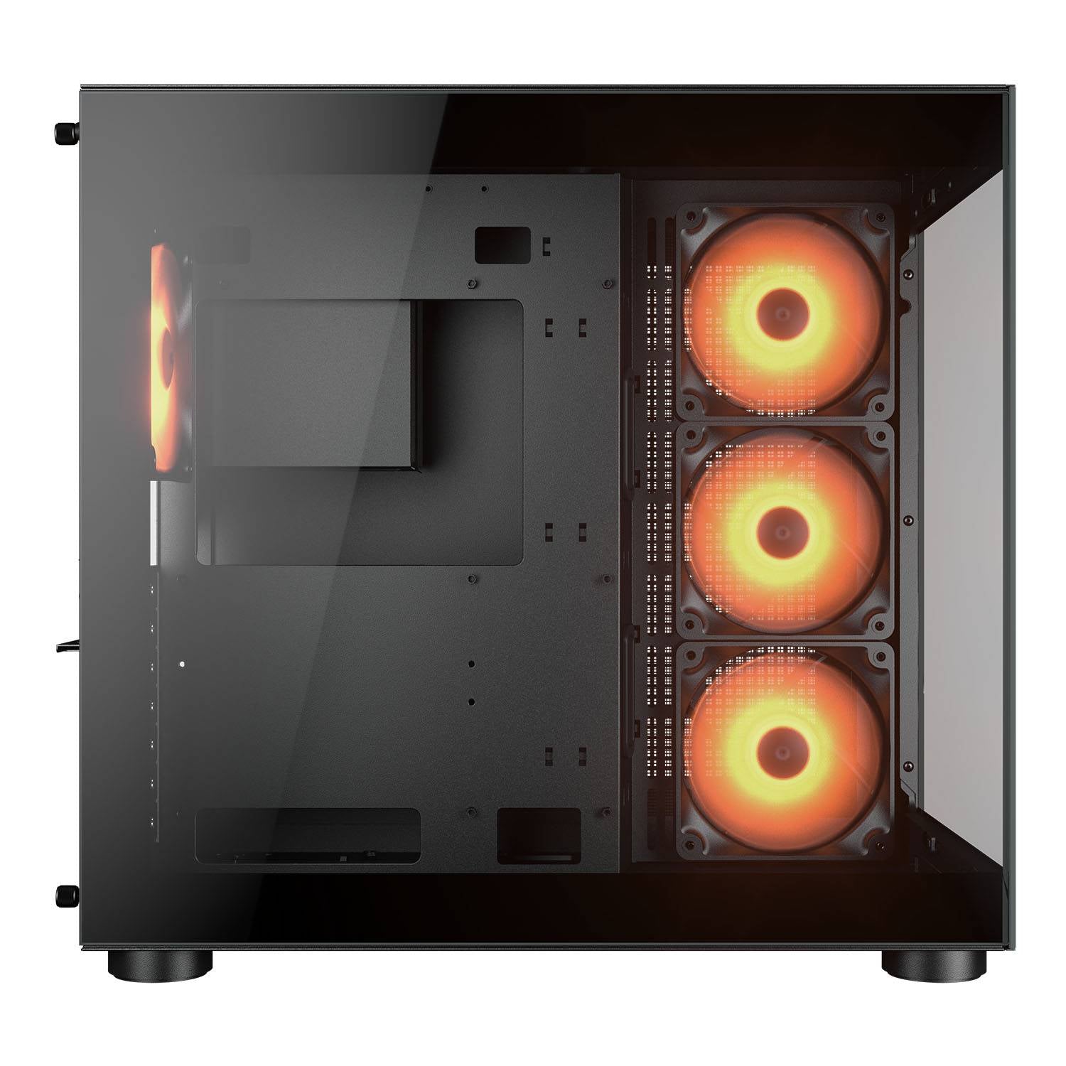 Gabinete Cougar FV150 RGB Black, Incluye 4 ventiladores, Negro.