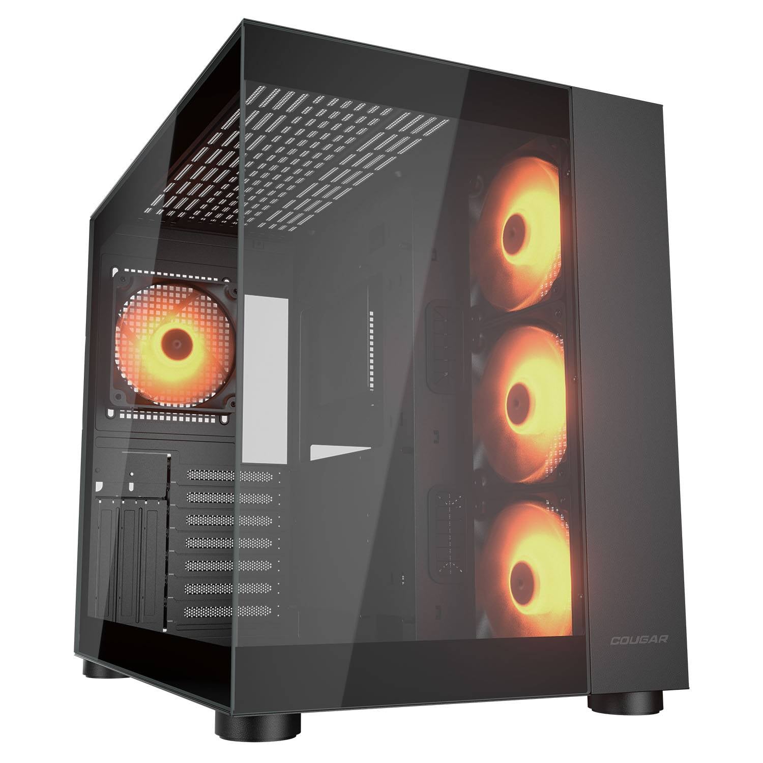 Gabinete Cougar FV150 RGB Black, Incluye 4 ventiladores, Negro.