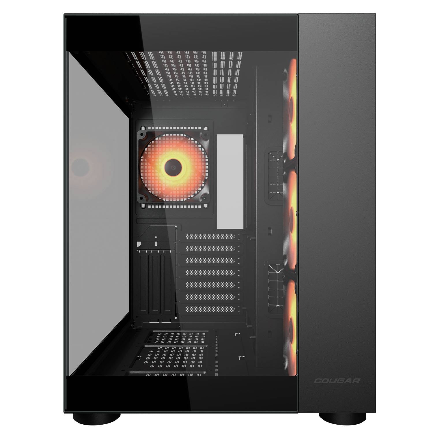 Gabinete Cougar FV150 RGB Black, Incluye 4 ventiladores, Negro.