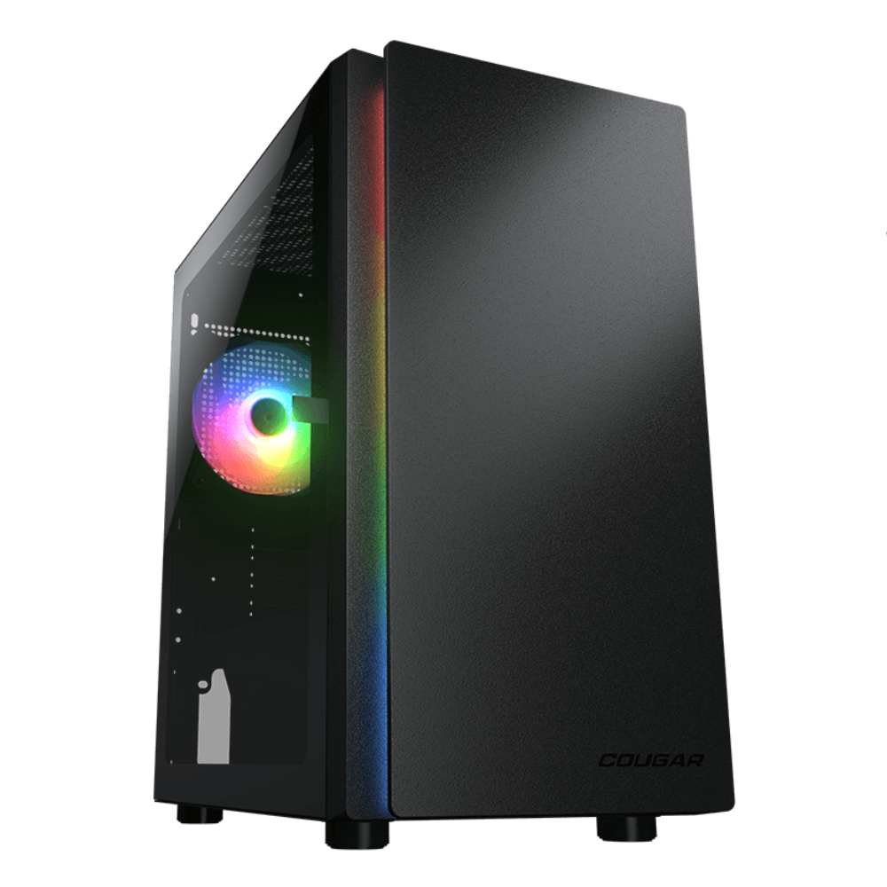 Gabinete Cougar Purity Rgb-Black, Mini Tower, Incluye 1 ventilador.
