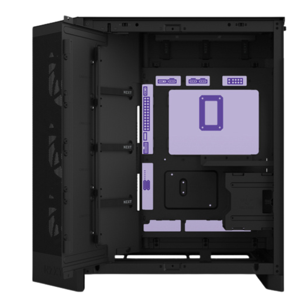 Gabinete NZXT H9 Flow 2 Rgb, Atx, Incluye 7 ventiladores, Negro
