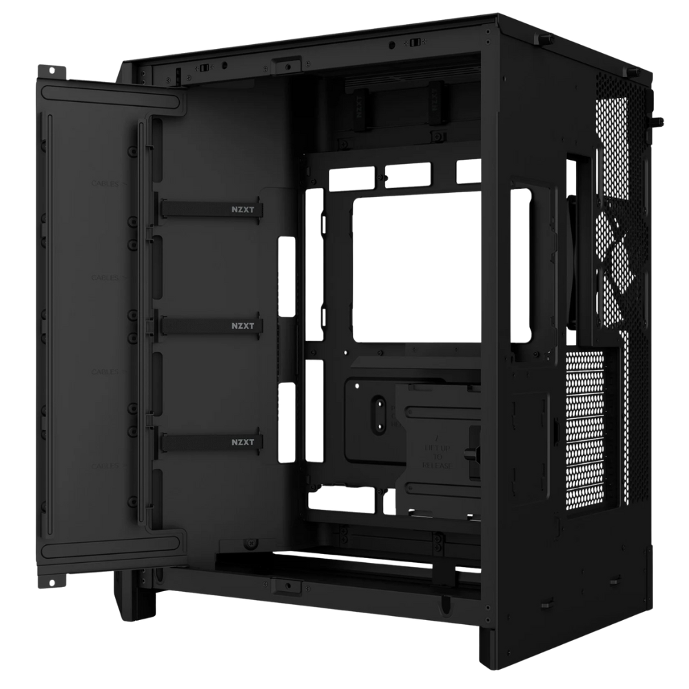 Gabinete NZXT H9 Flow 2 Rgb, Atx, Incluye 7 ventiladores, Negro