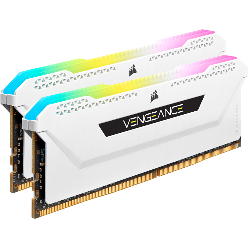 Kit de Memoria RAM Corsair Vengeance 16GB(2X8GB), DDR4, 3600MHz,CL18, RGB, Blanco