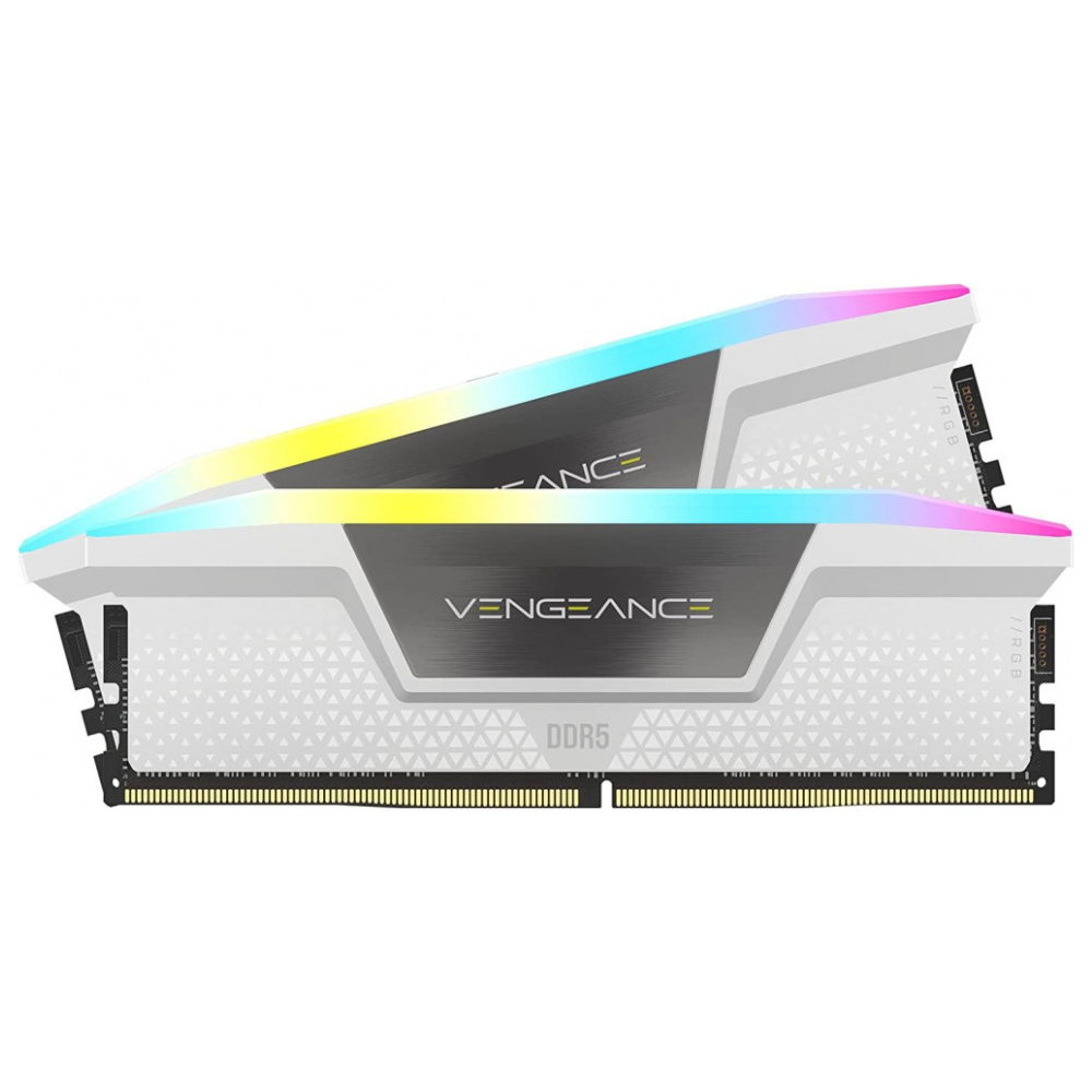 Memoria RAM DDR5 Corsair Vengeance 32GB(2X16GB), 5200MHz, RGB, Blanco.