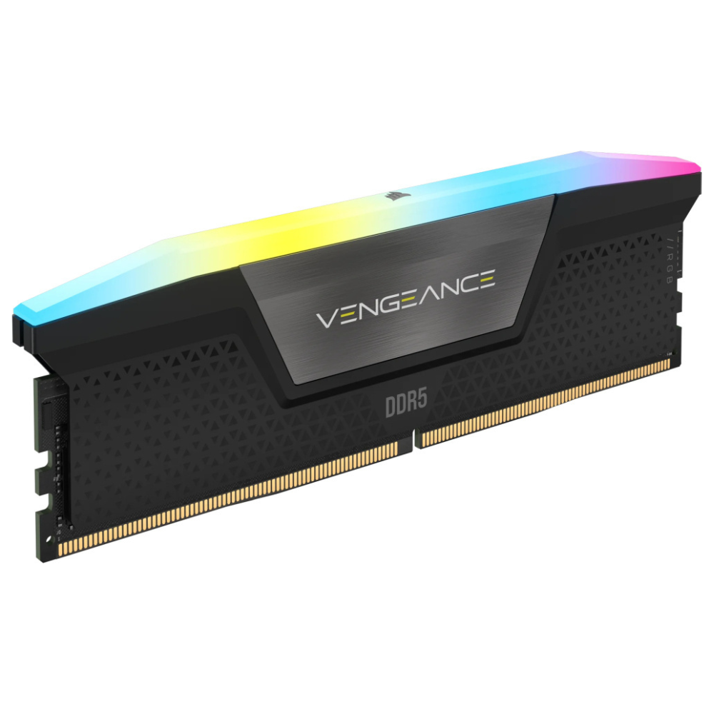 Kit de Memoria RAM Corsair VENGEANCE, 32GB (2x16GB), RGB, DDR5, 6000MHz, CL38, Negro