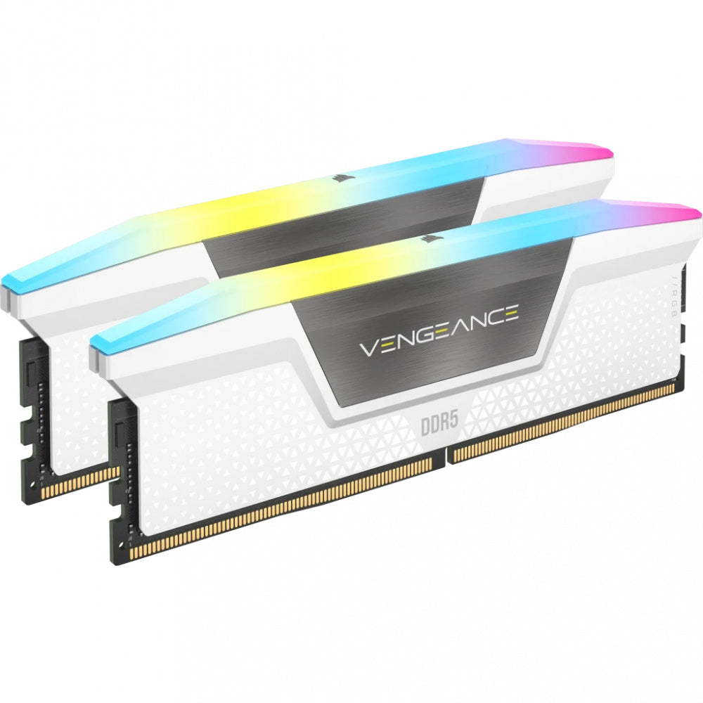 Kit de Memoria RAM Corsair Vengeance RGB DDR5, 6000MHz, 64GB (2x32GB), CL30, XMP, Blanco