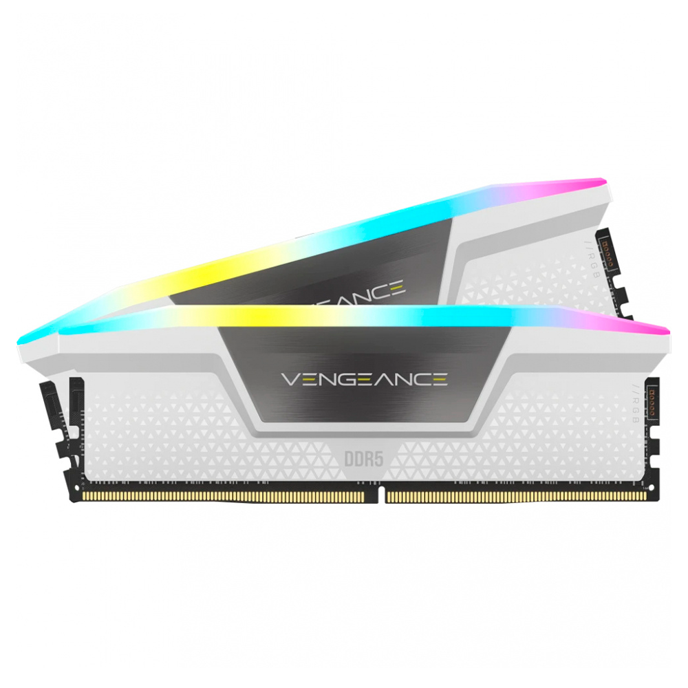Kit de Memoria RAM Corsair Vengeance RGB DDR5, 6000MHz, 64GB (2x32GB), CL30, XMP, Blanco
