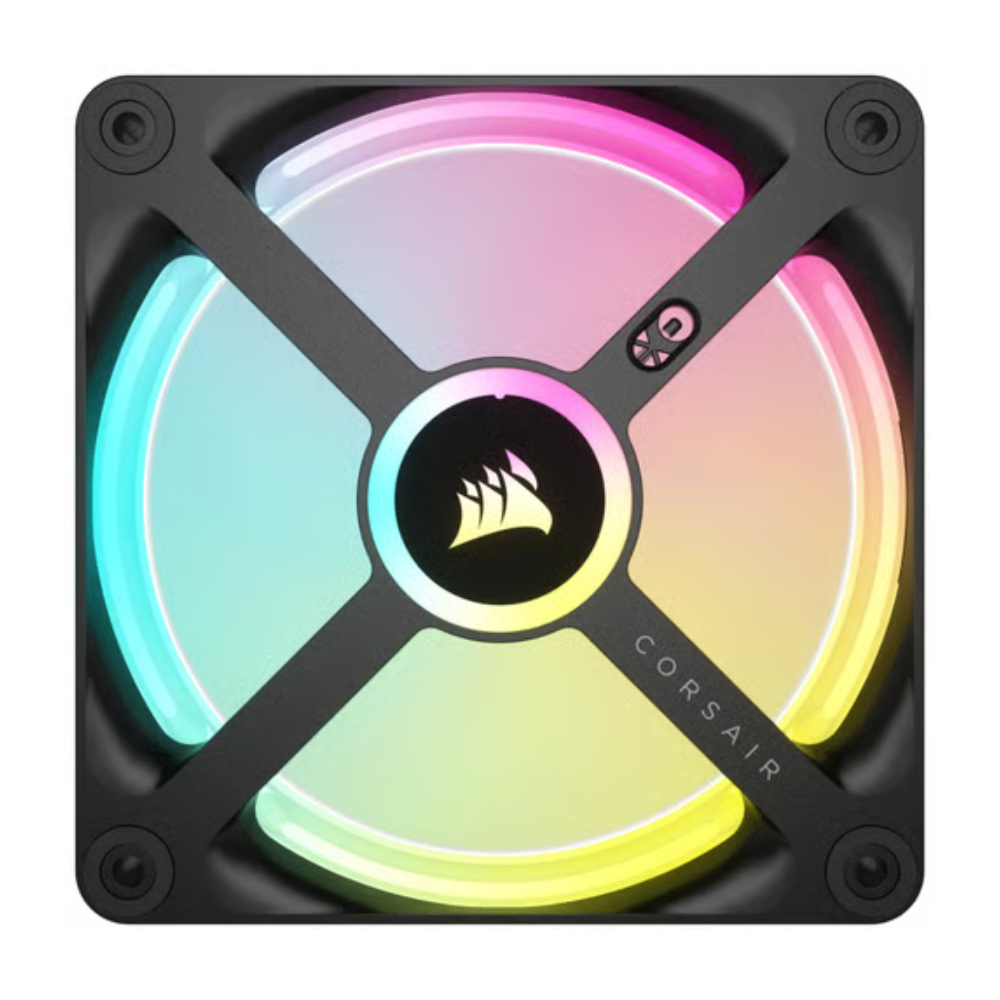 Kit de tres Ventiladores Corsair Icue Link Qx120, Rgb, 120Mm, Domo Magnetico, Negro