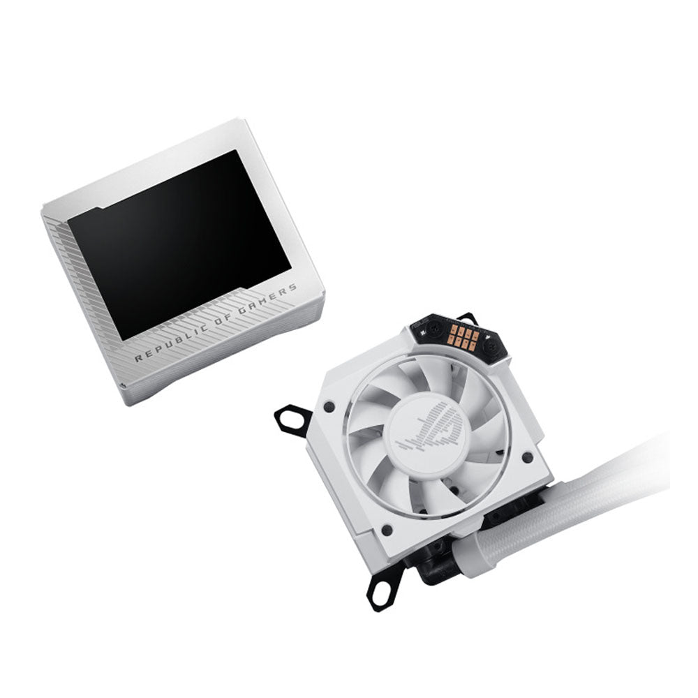 Enfriamiento Liquido AIO ASUS ROG RYUJIN III 360 ARGB White Edition  360mm, 600 - 2200RPM, Blanco