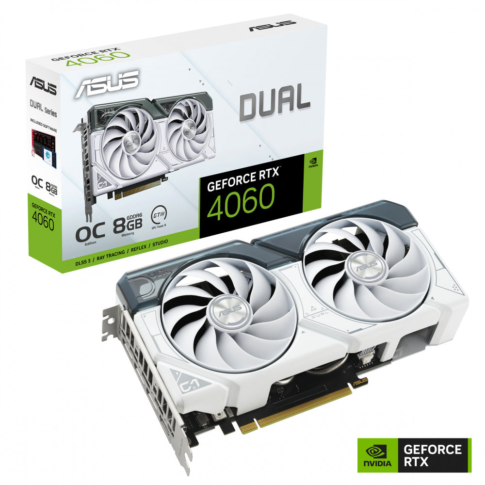 Tarjeta de Video ASUS NVIDIA Dual GeForce RTX 4060 White OC, 8GB