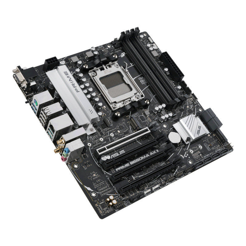 Tarjeta Madre ASUS PRIME B650M-A AX II-CSM, S-AM5, Micro ATX, Compatible con DDR5