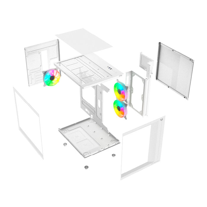 Gabinete Balam Rush Tank Pro Evo GM955 Micro ATX- Blanco