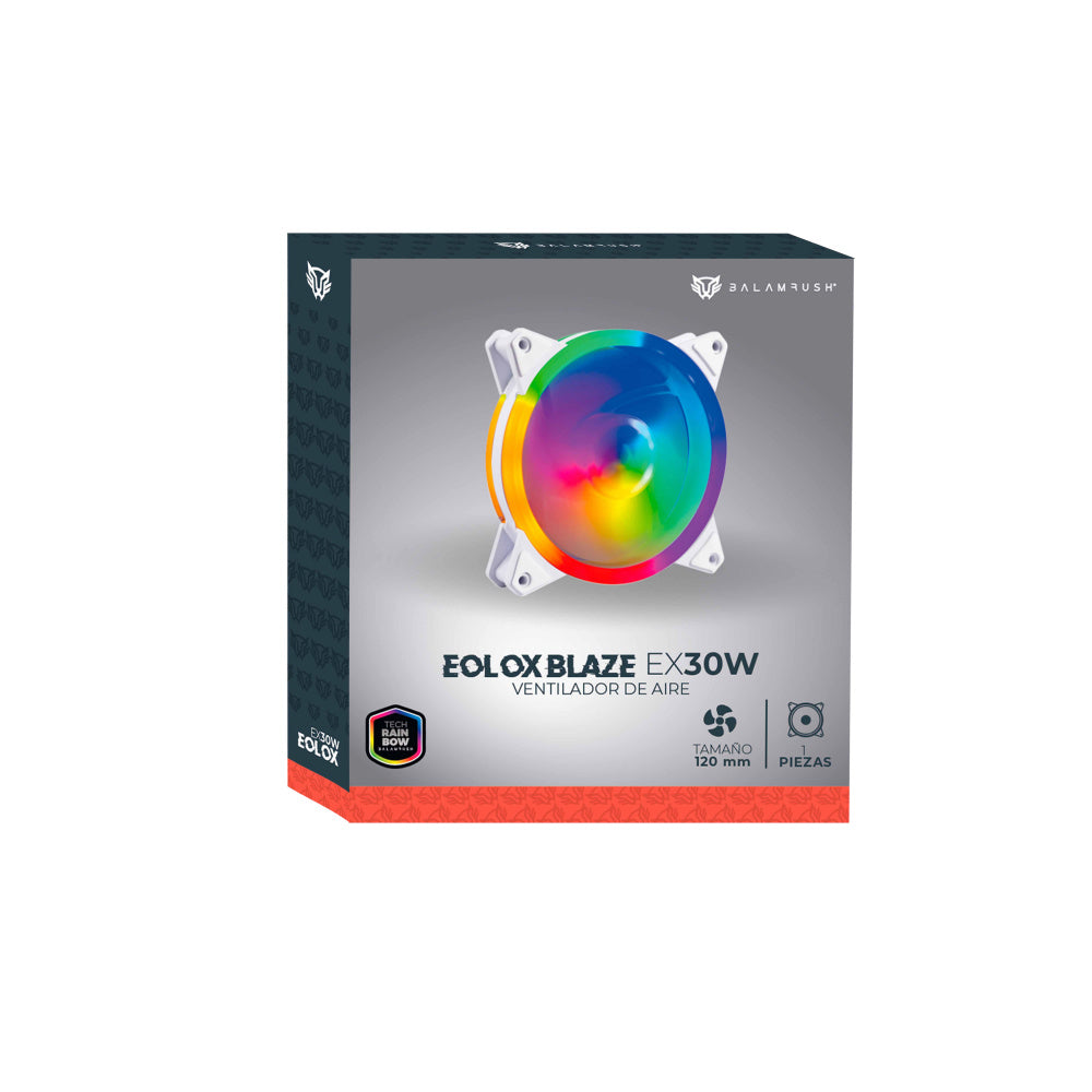 Ventilador Balam Rush Eolox Blaze EX30W RGB 120mm - Blanco
