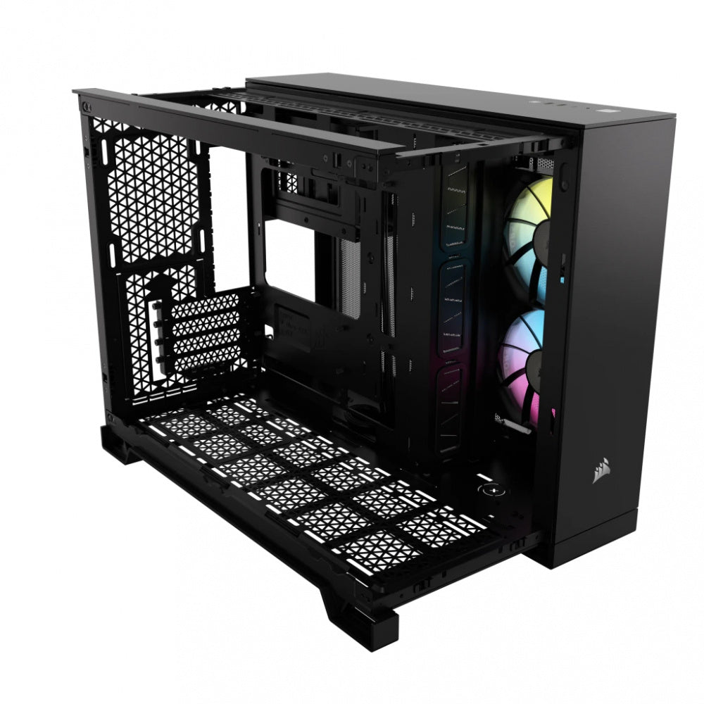 Gabinete Corsair iCUE 2500X RGB, Micro ATX, Incluye 2 Ventiladores, Negro