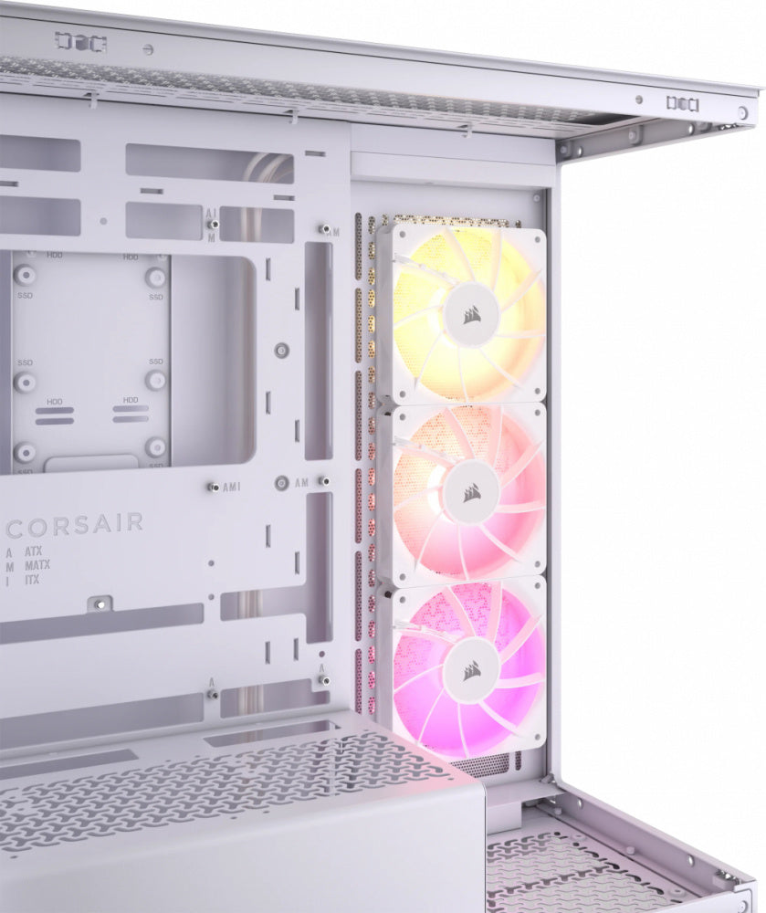 Gabinete Corsair 3500X ARGB, ATX, Incluye 3 Ventiladores, Blanco (Version ARGB Estandar)