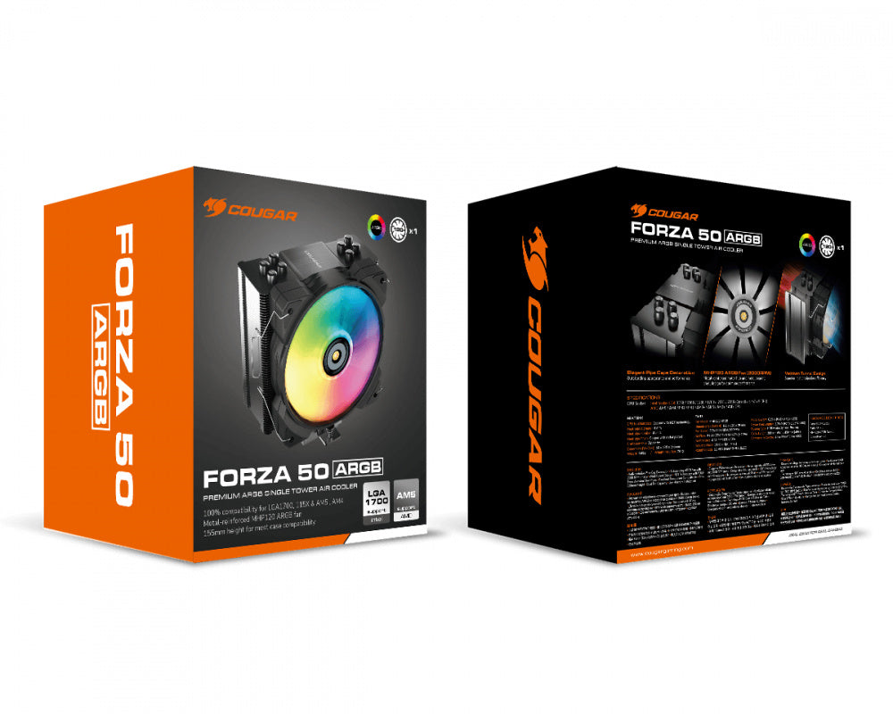 Disipador CPU Cougar Forza 50 RGB - 135mm - Negro