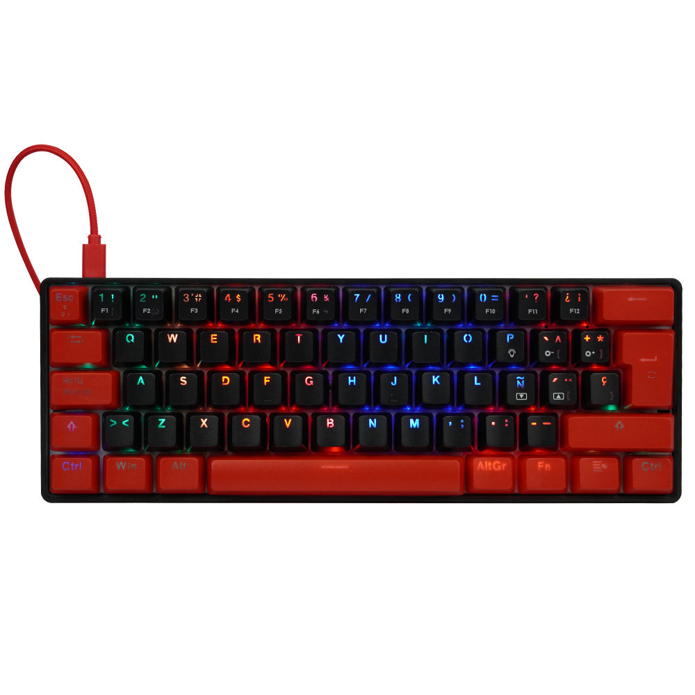 Teclado Mecánico GAME FACTOR KBG560-RD - Switch Red