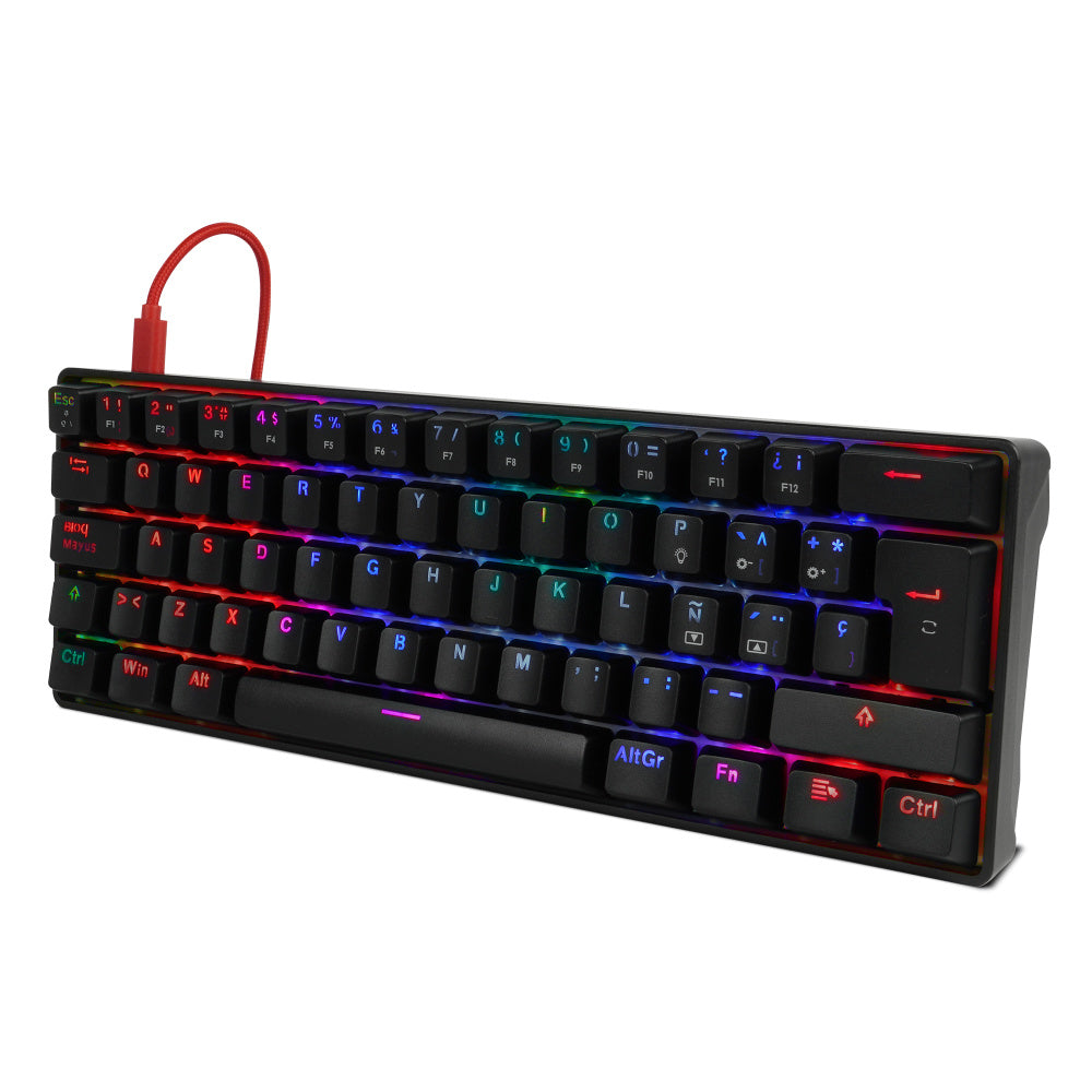 Teclado Mecánico GAME FACTOR KBG560-RD - Switch Red