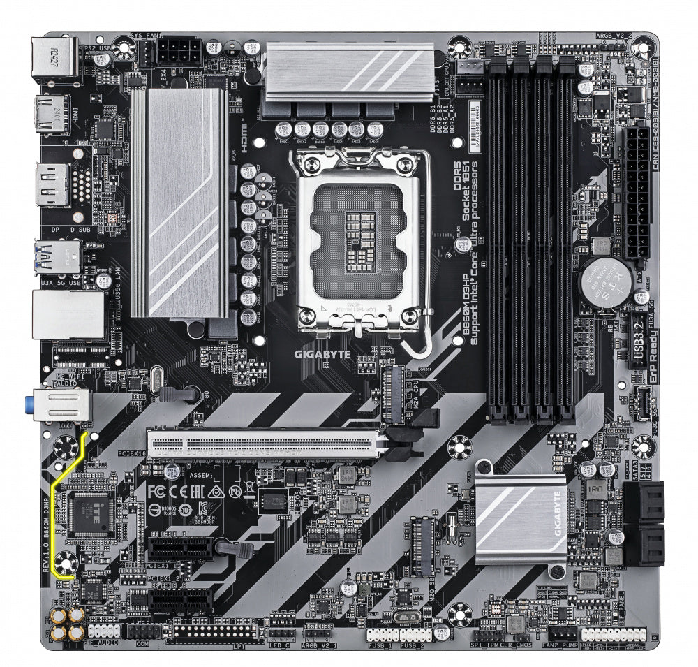 Tarjeta Madre GIGABYTE B860M D3HP - LGA 1851 - Micro ATX - Compatible con DDR5