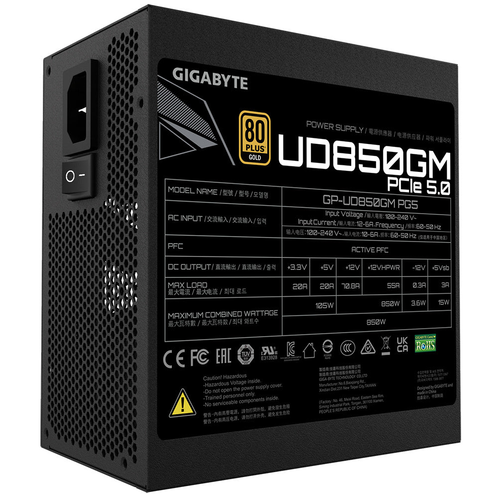 Fuente de Poder Gigabyte UD850GM 850w 80 PLUS Gold