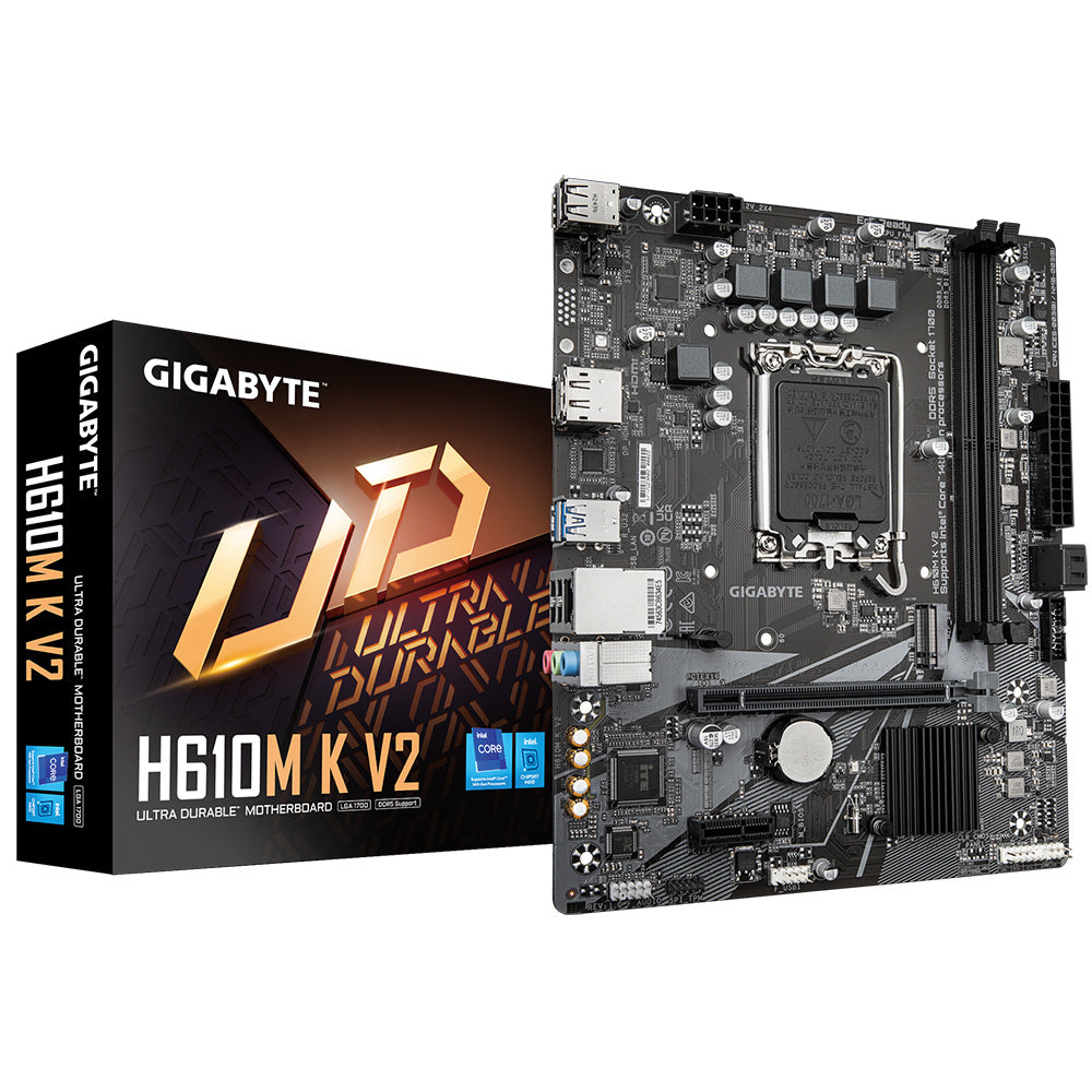 Tarjeta Madre GIGABYTE H610M K V2 - LGA 1700 - Micro ATX - Compatible con DDR5
