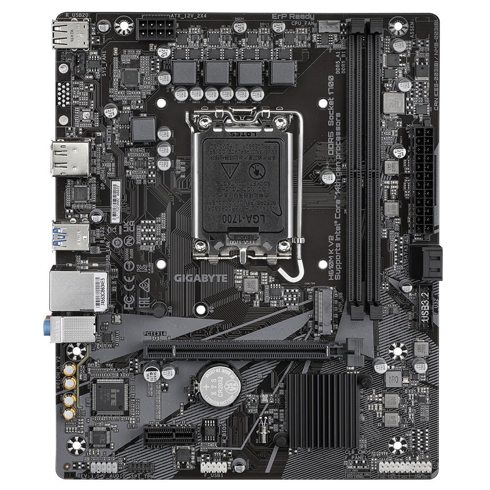 Tarjeta Madre GIGABYTE H610M K V2 - LGA 1700 - Micro ATX - Compatible con DDR5