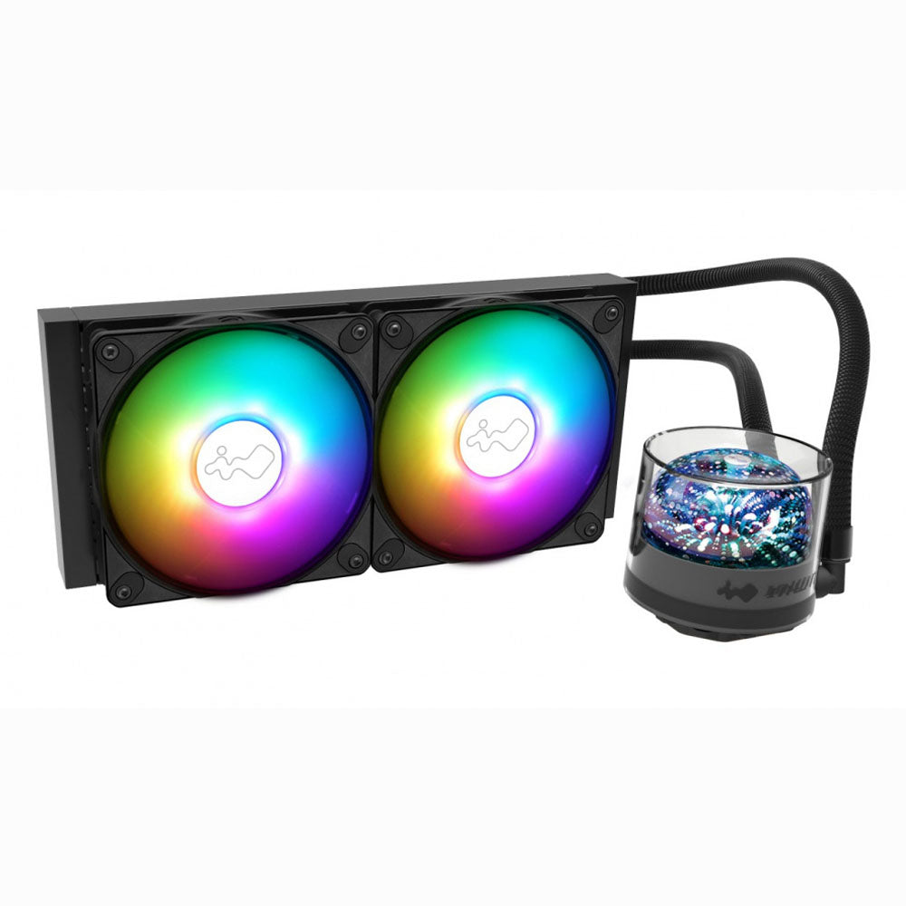 Enfriamiento Liquido AIO In Win NR24, 240mm, 2x 120mm, 400 - 1800RPM NEBULA