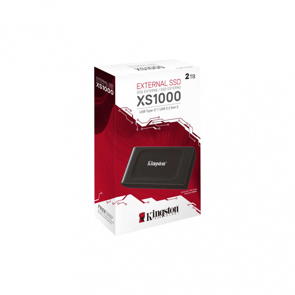 Unidad de Estado Sólido Externo Kingston XS1000 - 2TB - USB C - Negro