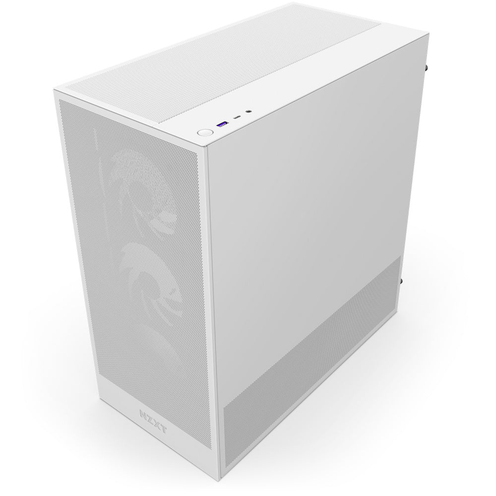 Gabinete NZXT H5 Flow RGB, Midi-Tower, ATX - Blanco (2 Ventiladores Incluidos)