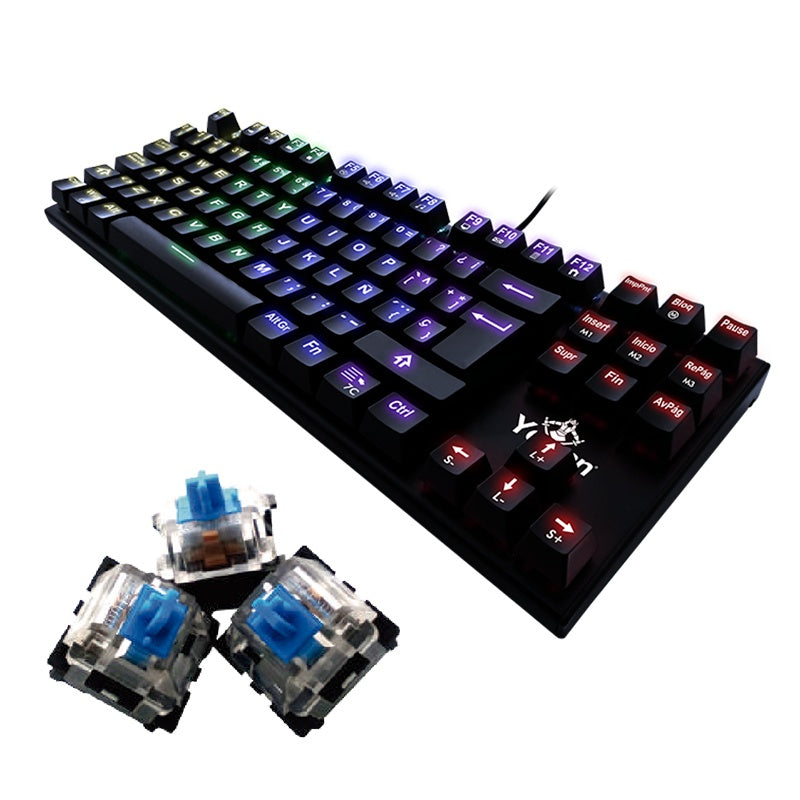 Teclado Mécanico Gamer YEYIAN YAT1804 RGB SPARK SERIE 2000 - Switch Blue